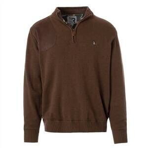 NEW FIELDSTONE men’s roost merino quarter zip sweater in brown